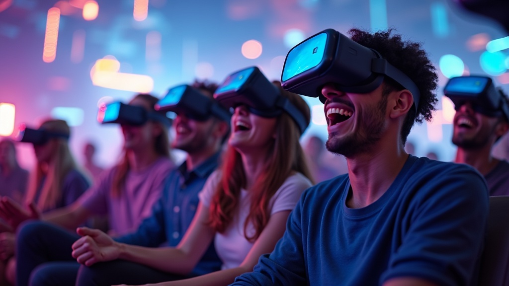 Grupo de amigos disfrutando de una de las mejores experiencias realidad virtual barcelona con Archer VR