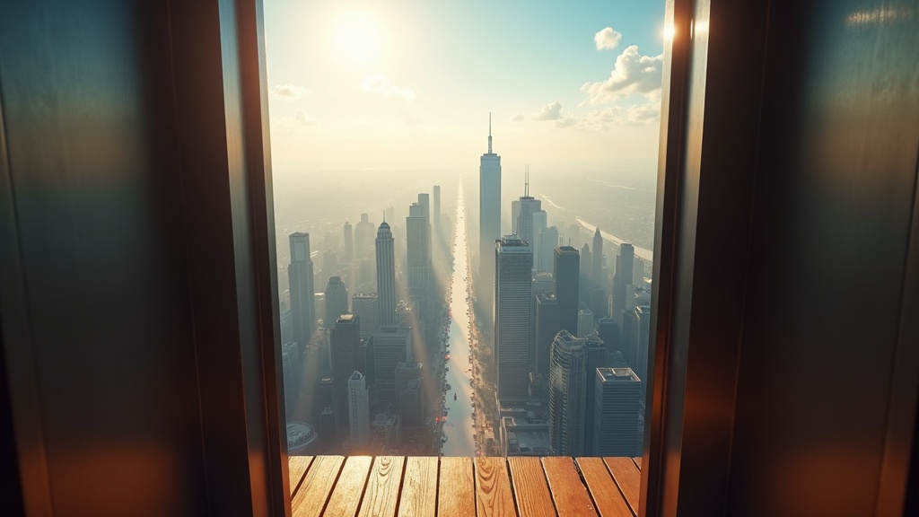 Primer plano de la tabla sobre el vacío en Fear Simulator VR para nuestro análisis