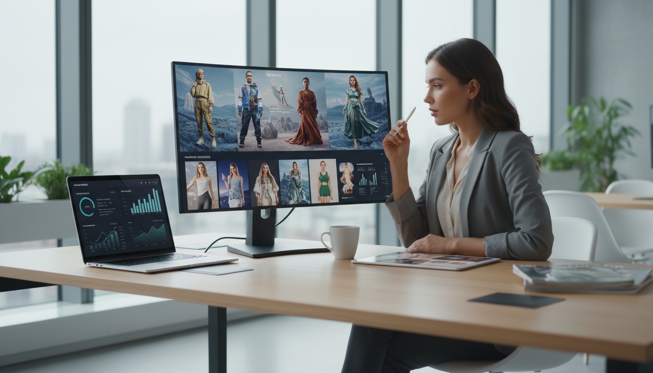 Processo de criação de conteúdo com IA para moda