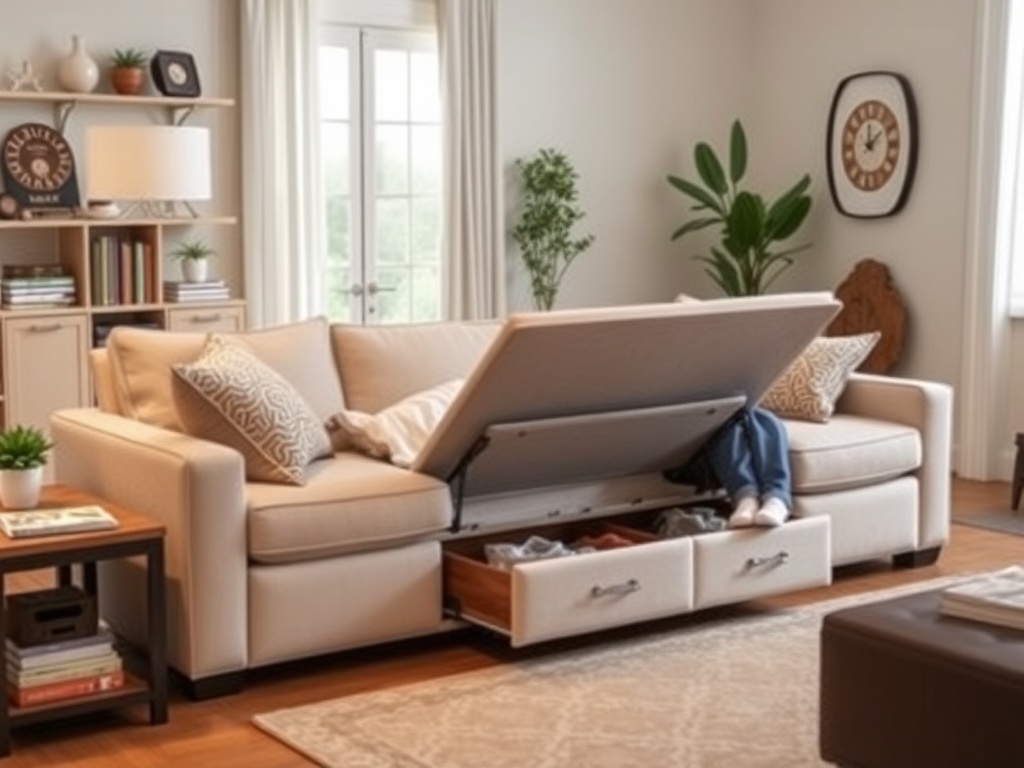 16. Opt for a Couch with Storage