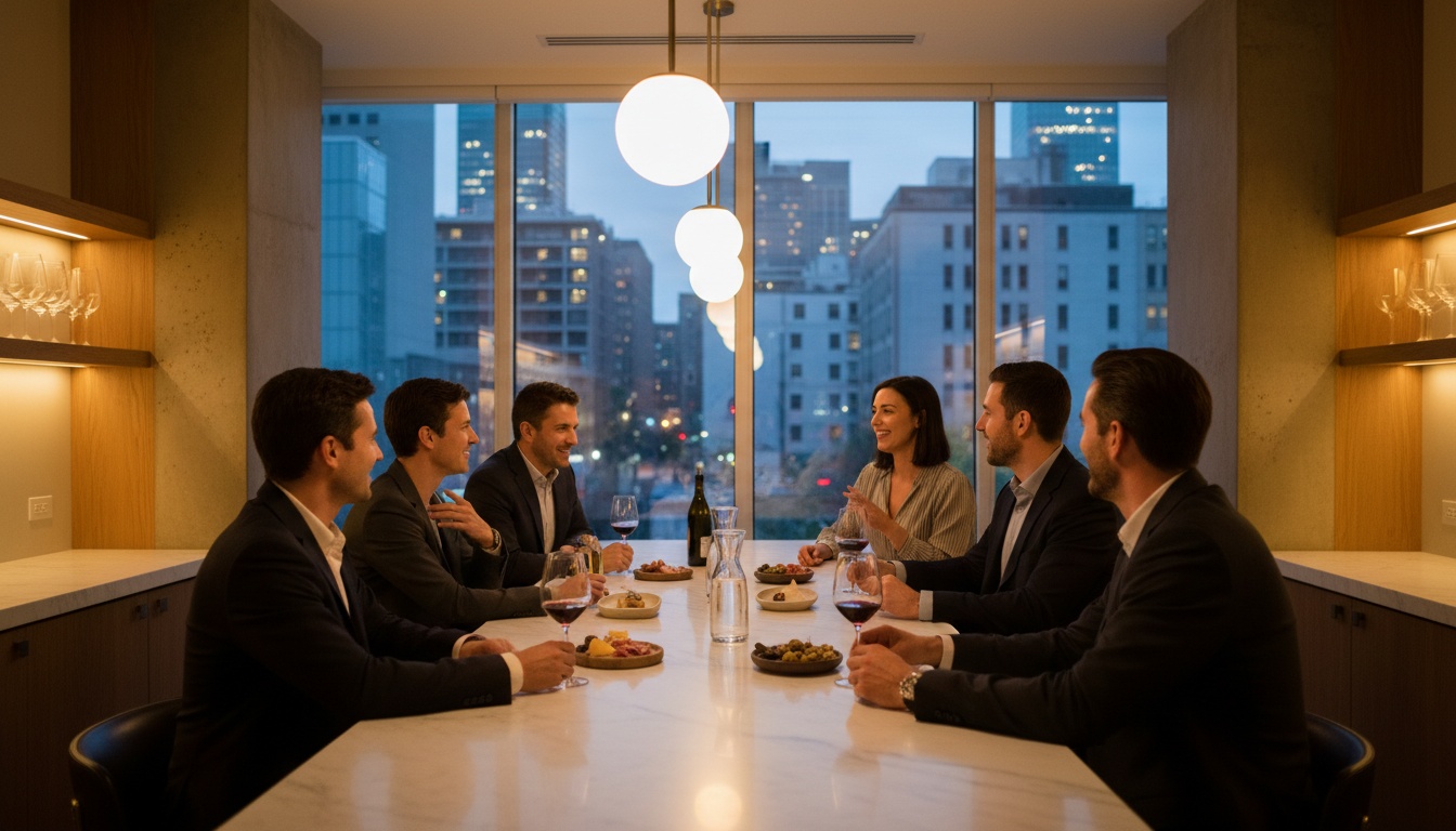 Business dinner setting