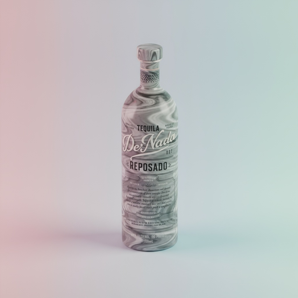 Tiny isometric view of a black and white marbled clay product against a soft pastel background.