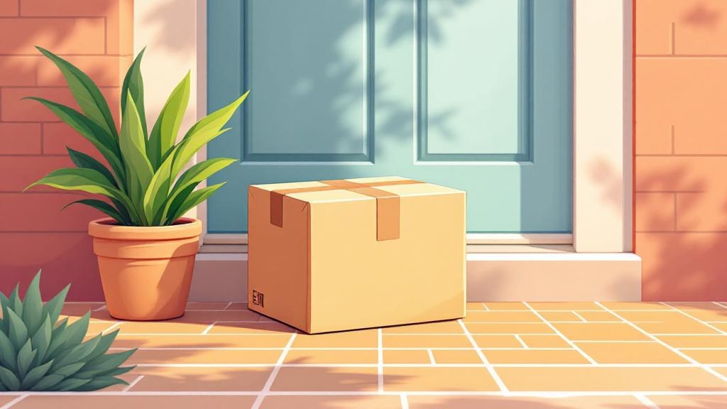 Discreet package delivered to residential doorstep