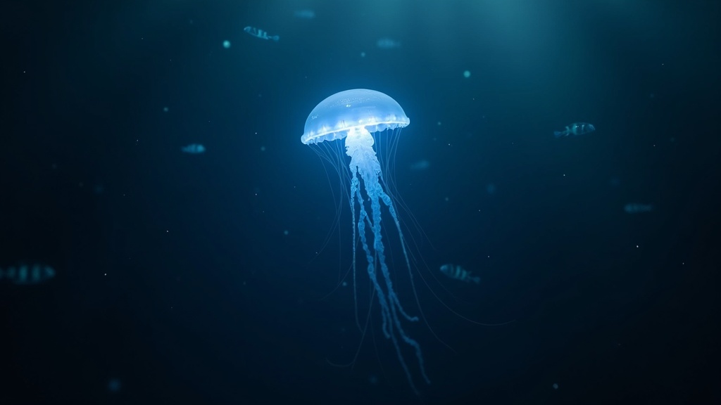 Visualización del Robot Fantasma submarino inspeccionando una estructura subacuática, como un oleoducto o un cable.