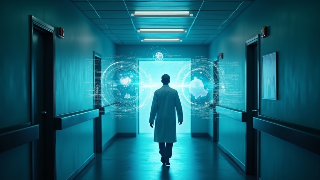 Infraestructura de servidores y datos que simboliza los desafíos de la IA en la atención primaria para la transformación del sistema sanitario.