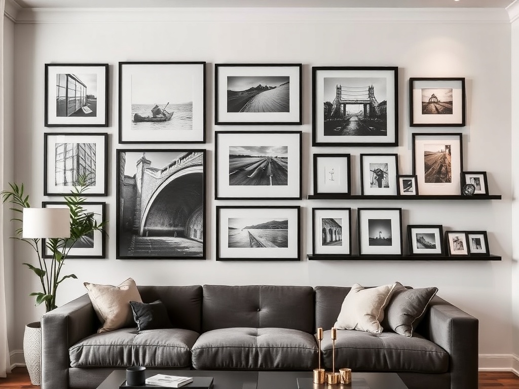 9. Create a Gallery Wall with Shelves