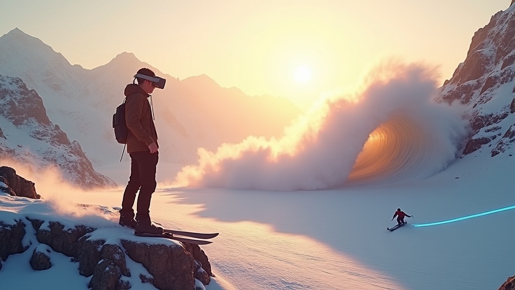 Esquiador de Red Bull en una experiencia de vídeo inmersivo para Apple Vision Pro