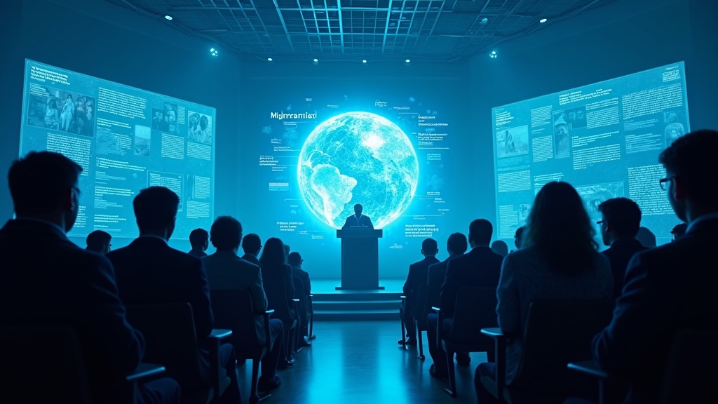Estudiante de medicina practicando con un simulador de realidad virtual para diagnósticos clínicos avanzados.