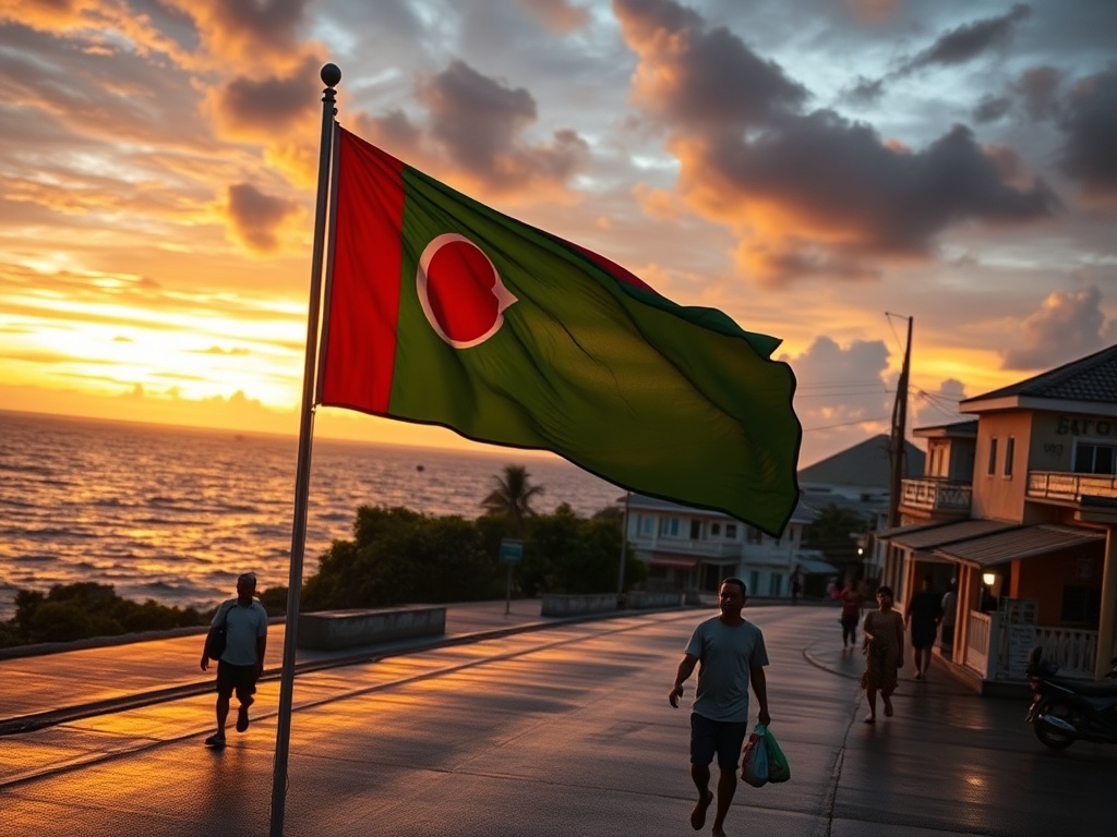 Flags Fly While Daily Lives Unfold Unchanged