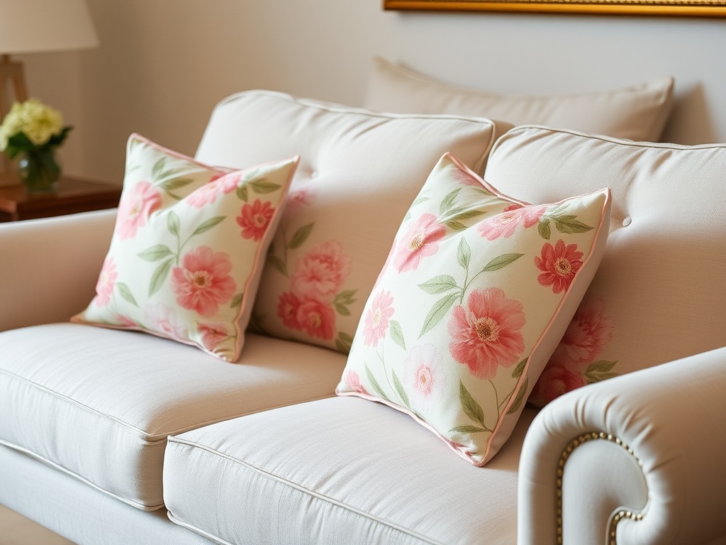 1. Introduce Floral Throw Pillows