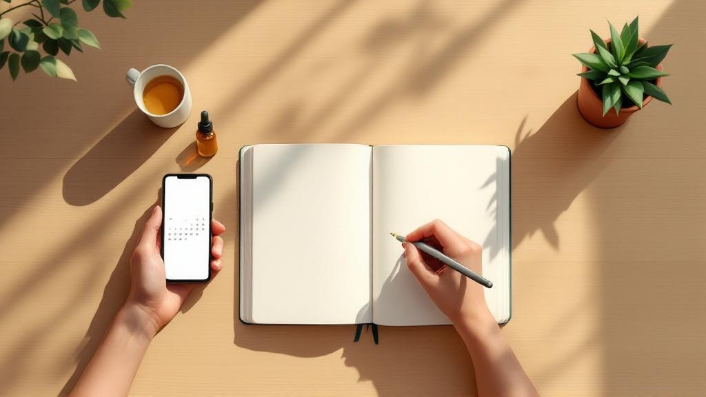 Tracking CBD dosage in wellness journal