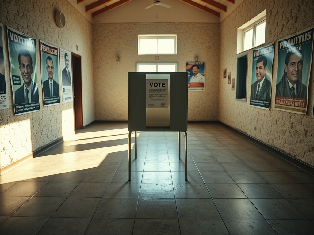 An Empty Voting Booth in Addu City's Mayor Race