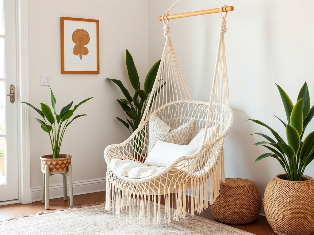10. Hang a Macrame Hammock Chair