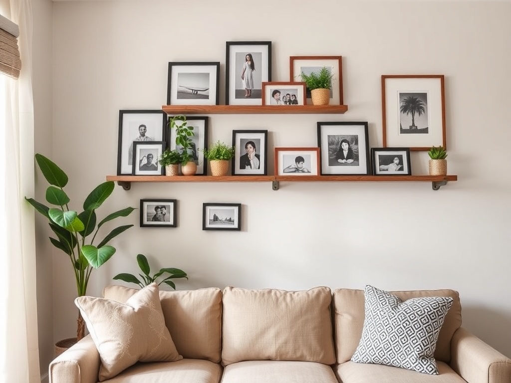 7. Create a Gallery Wall with Shelves