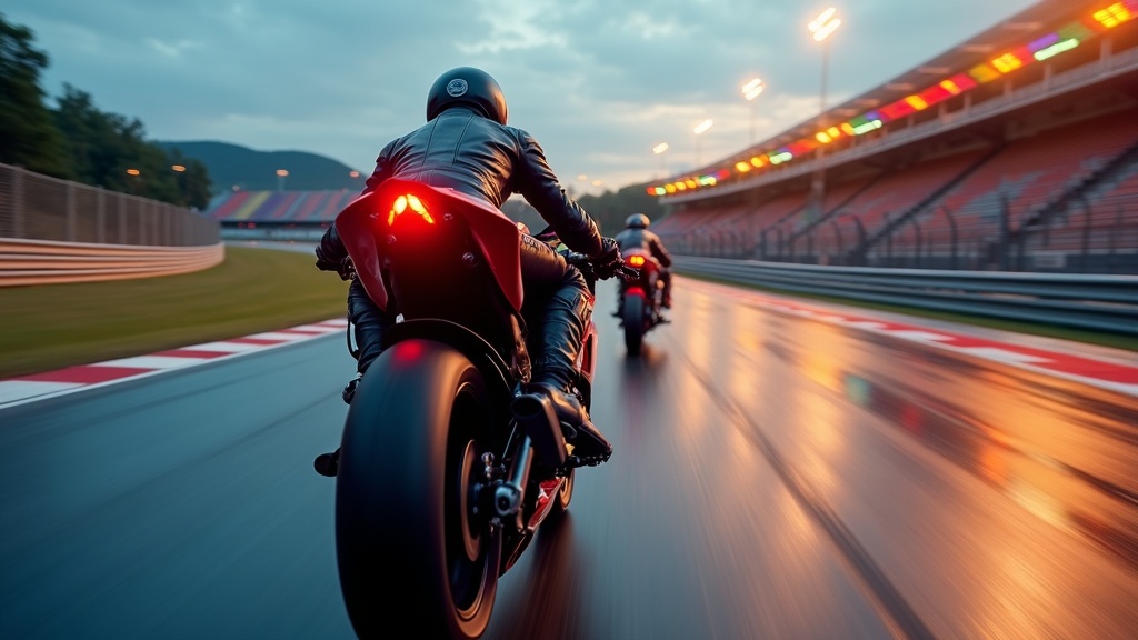 Menú de selección de motos en VRider SBK para el análisis