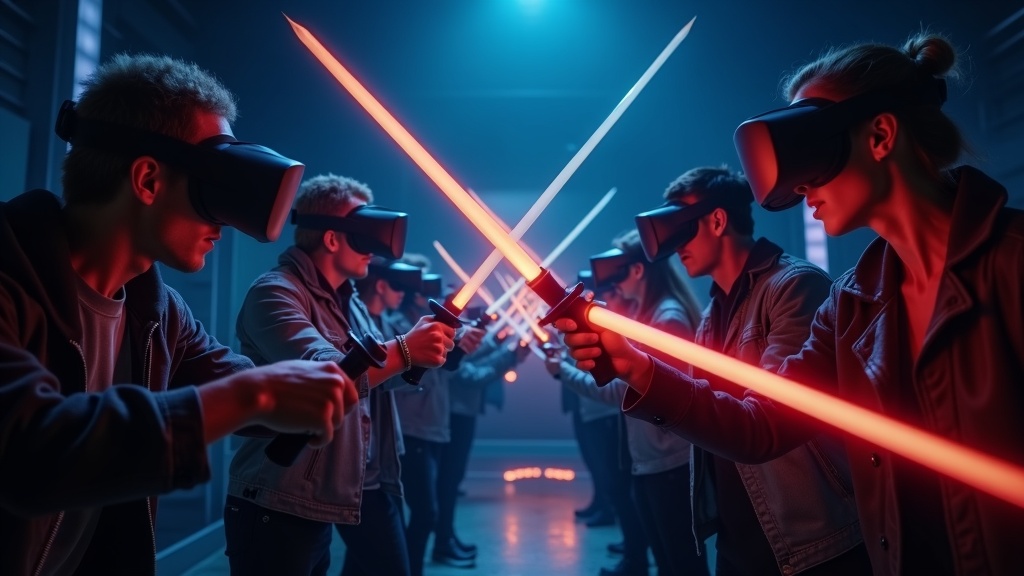 Caballero medieval preparándose para un combate en el juego espadas VR Broken Edge