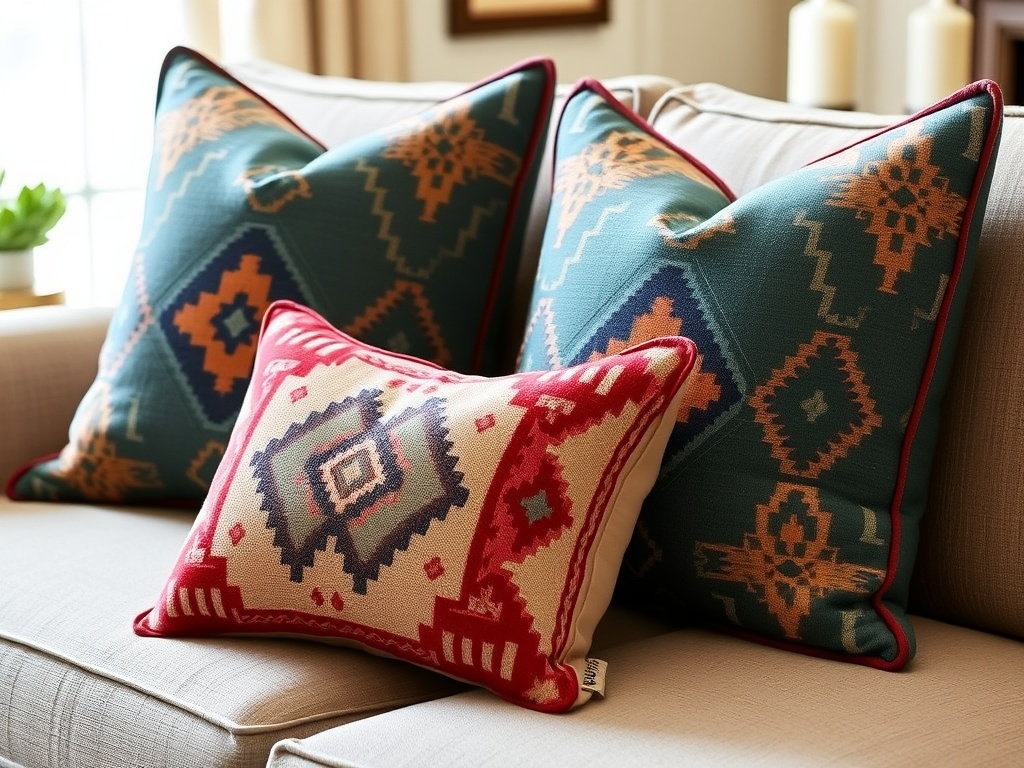 14. Use Southwestern Throw Pillows