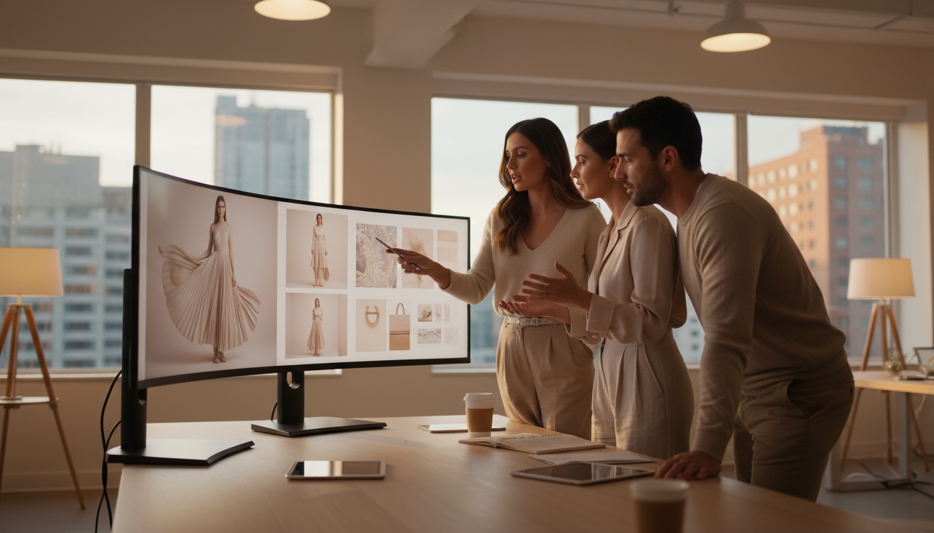 Exemplo de conteúdo visual criado por IA para moda