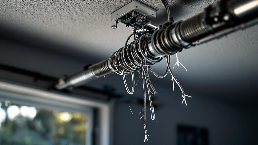 Emergency Garage Door Repair Philly – 24/7 Local Service 9 Broken torsion spring showing dangerous mechanical failure