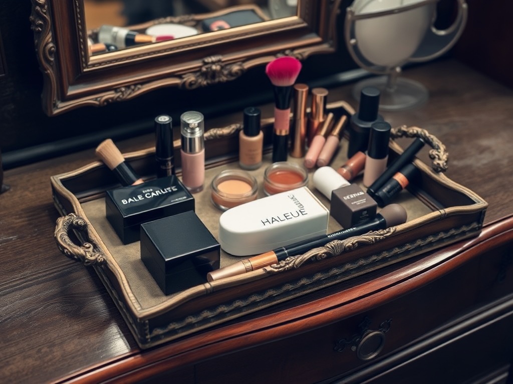 17. Use a Vintage Tray for Makeup