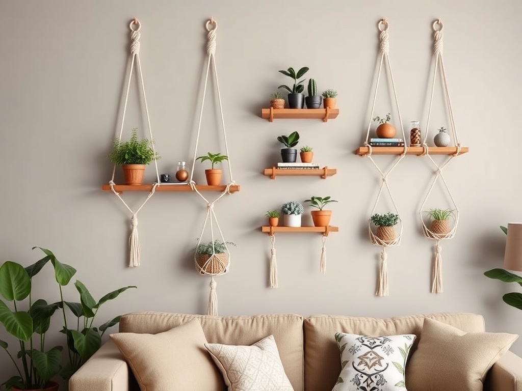 11. Display Macrame Shelves