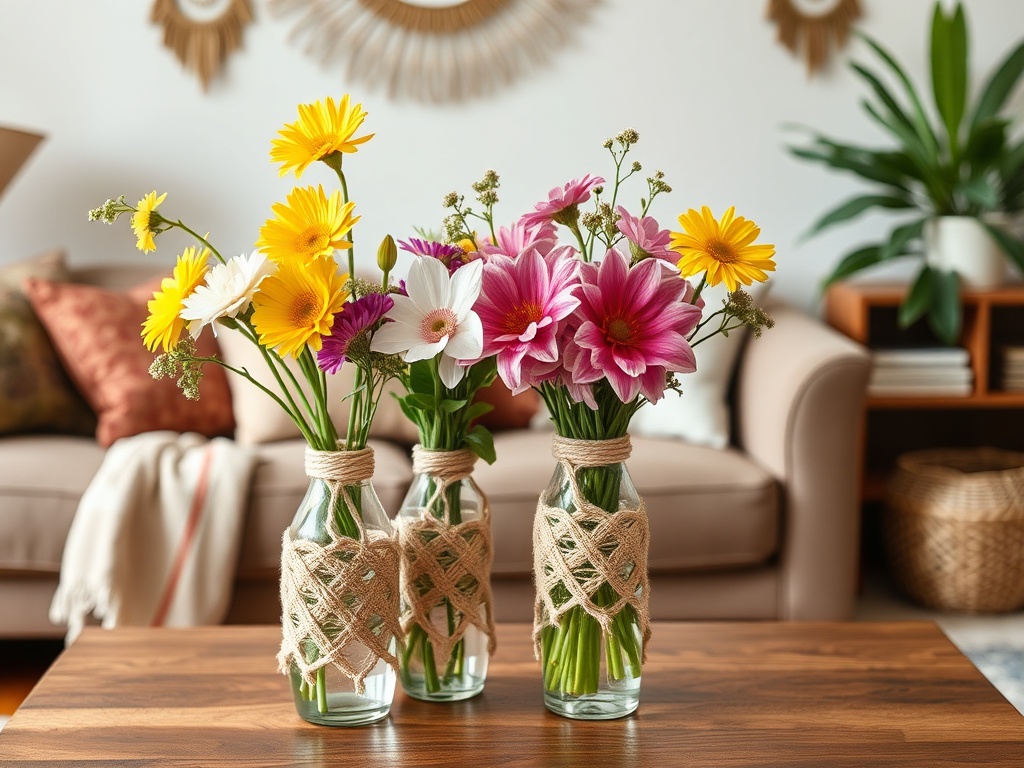 14. Wrap Macrame Around Vases
