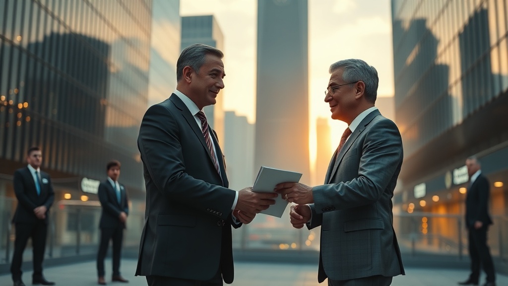 현대적 외교 장면을 연상시키는 사진