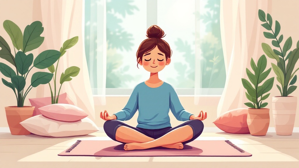Peaceful meditation scene promoting mindful cannabis consumption