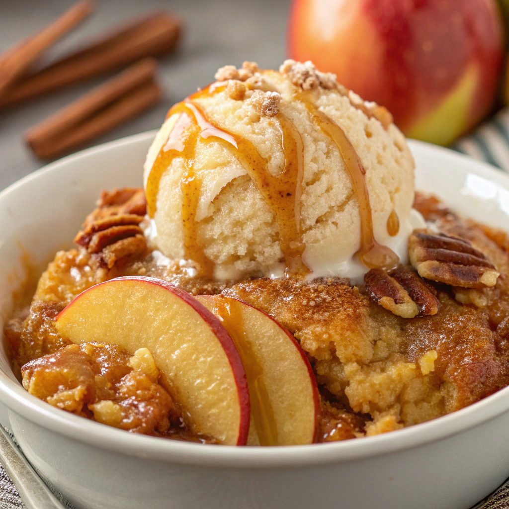 Recipe Card - Easy Crockpot Caramel Apple Dump Cake Recipe