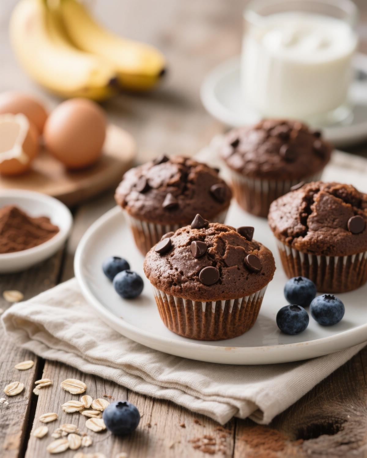 chocolate protein muffins