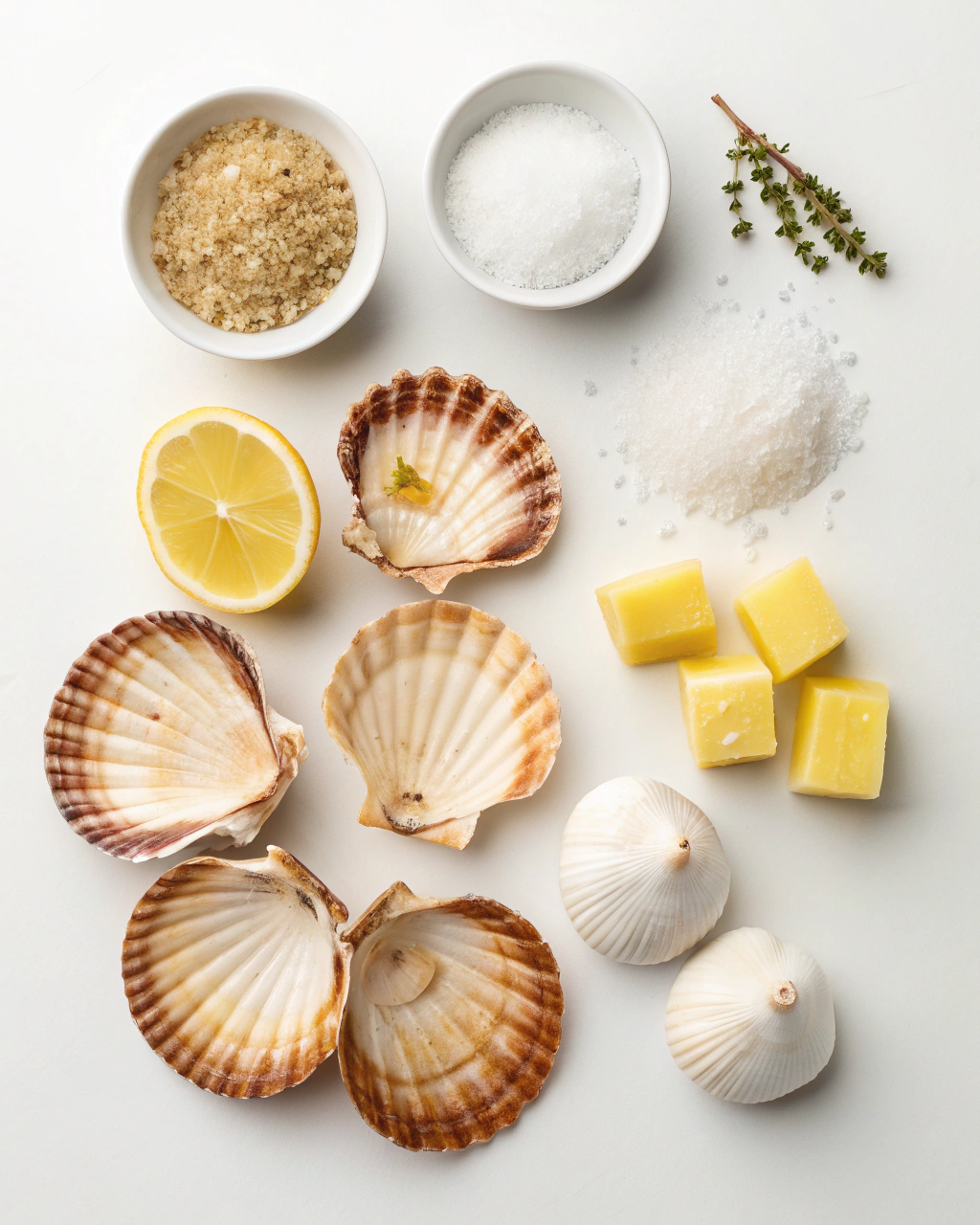 Butter and Garlic Baked Scallops ngredients