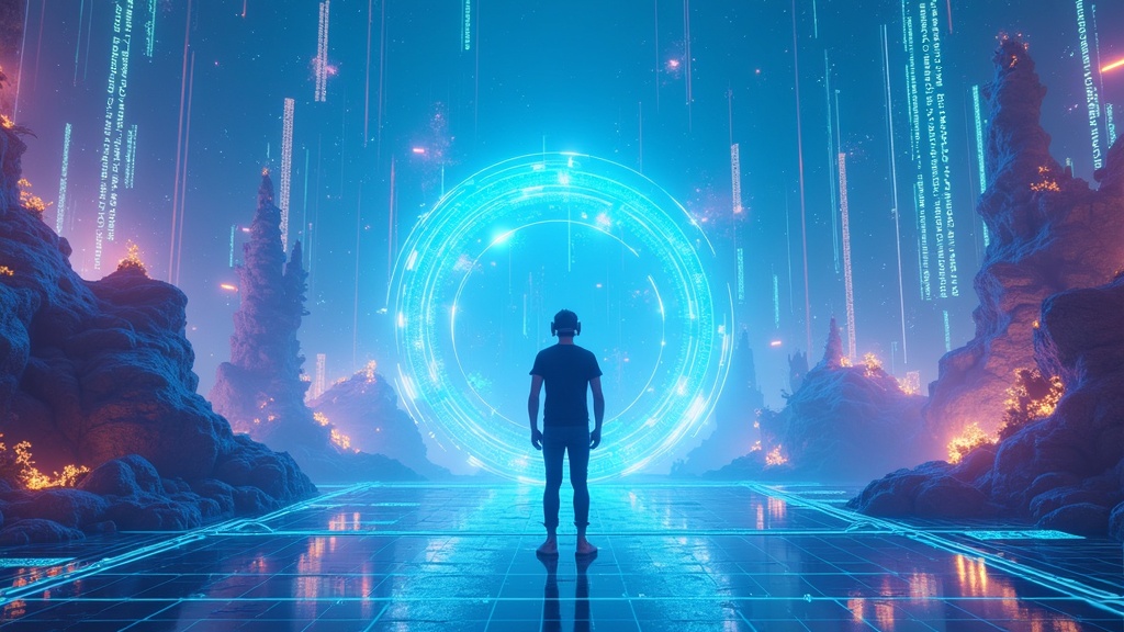 Ejemplo de la IA WorldGen generando texturas detalladas para un escenario virtual