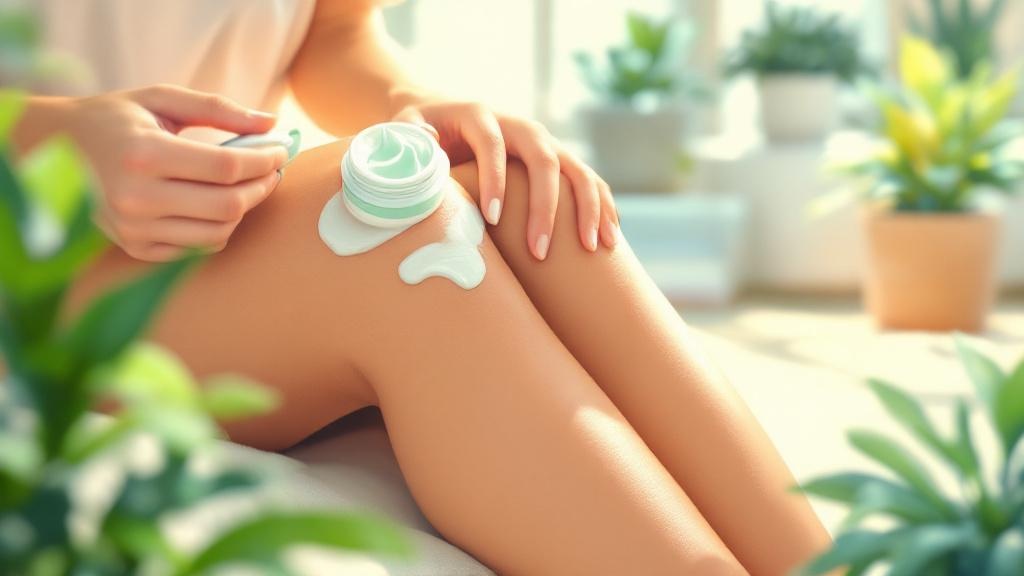Applying CBD cream to knee for localized pain