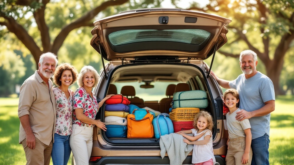 Family enjoying vacation with spacious SUV rental