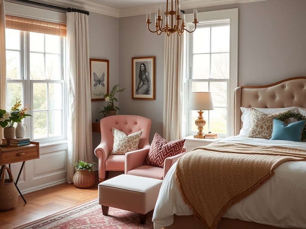 12. Opt for Dusty Rose Accent Chairs