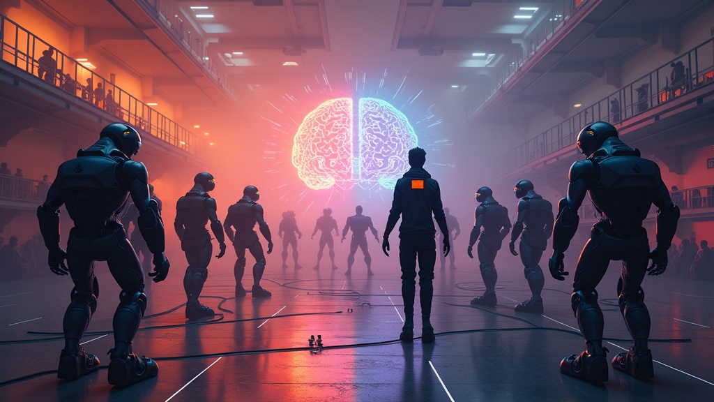 Robot humanoide analizando su entorno y tomando decisiones gracias al Gemini Sistema Operativo Robots.