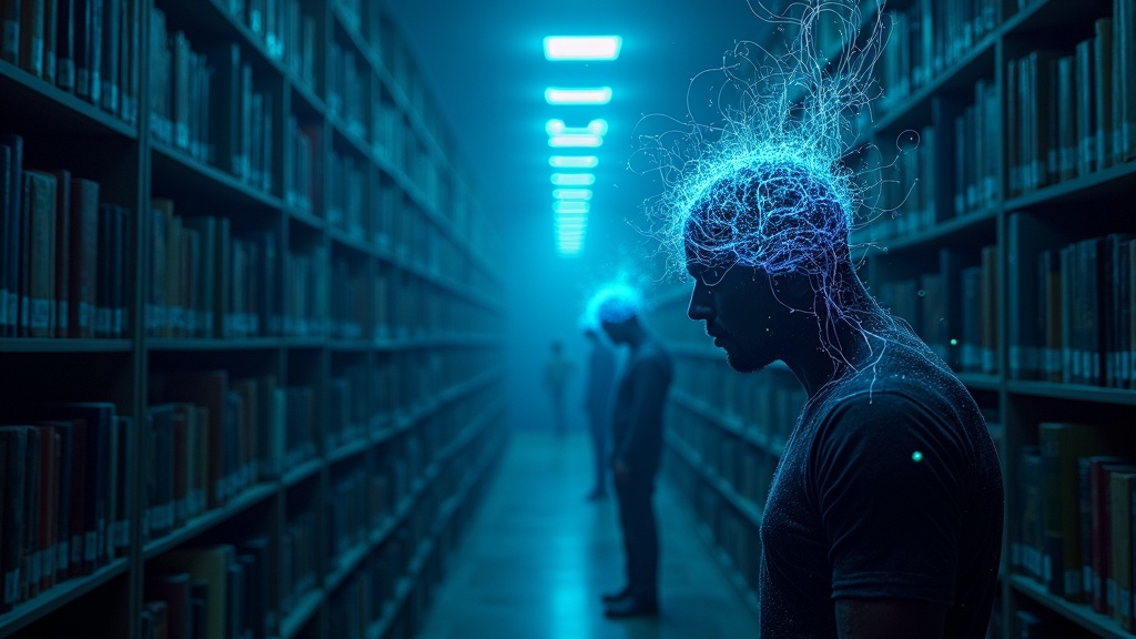 Visualización de redes neuronales cerebrales que muestra el impacto de la deuda cognitiva por uso de IA.