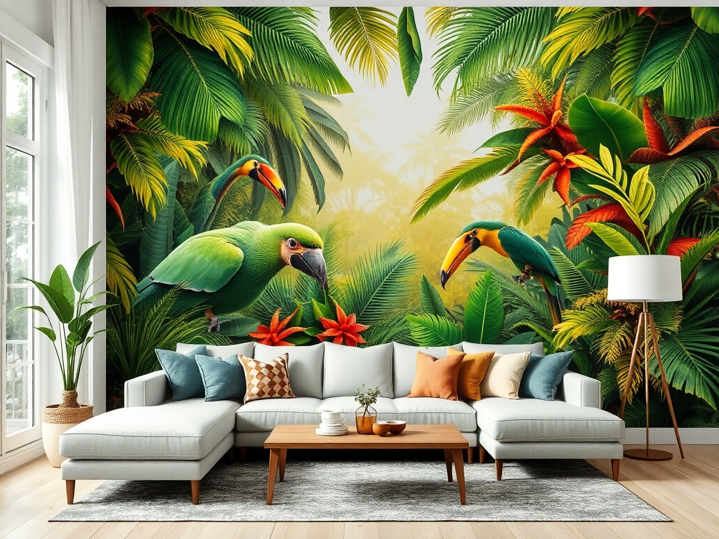 3. Try a Bold Wallpaper Mural