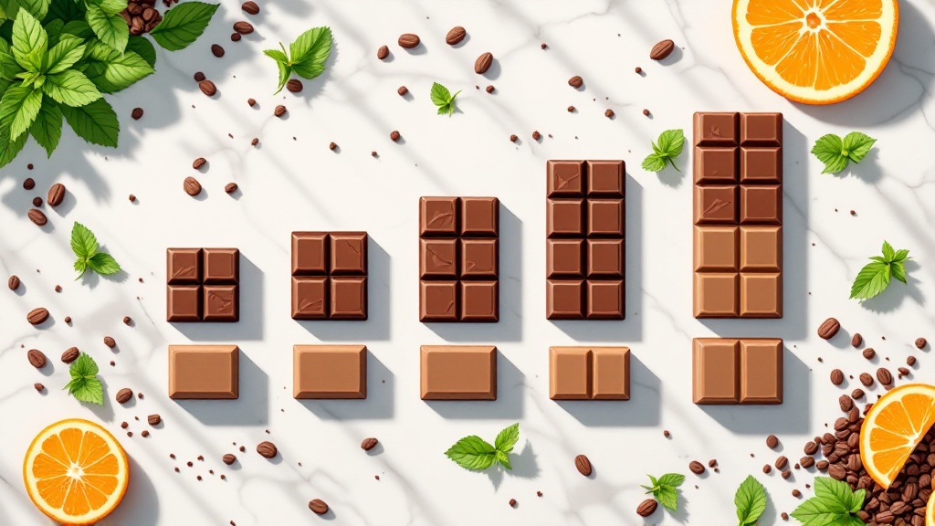 Different chocolate portions showing various dosing options