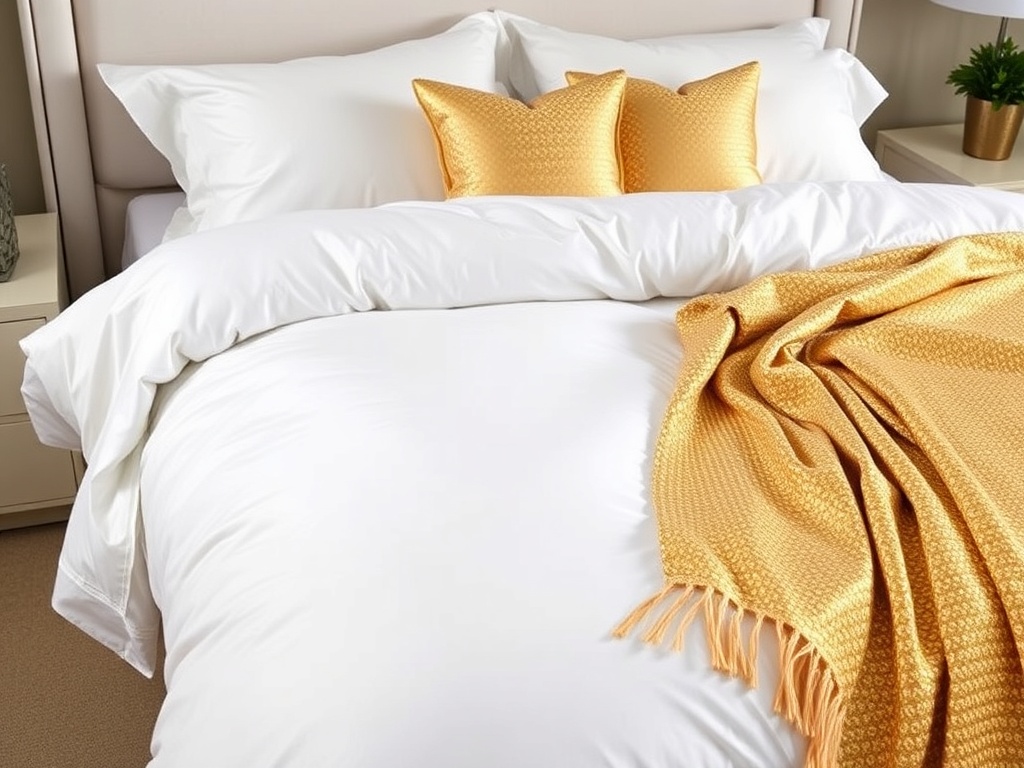 11. Opt for Gold Bedding Accents