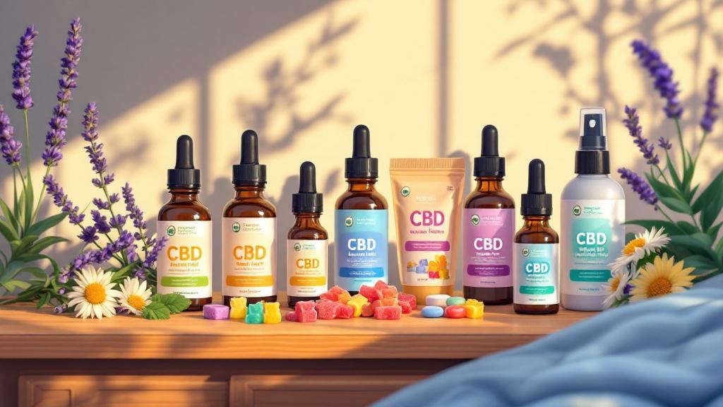 Variety of CBD products for sleep support
