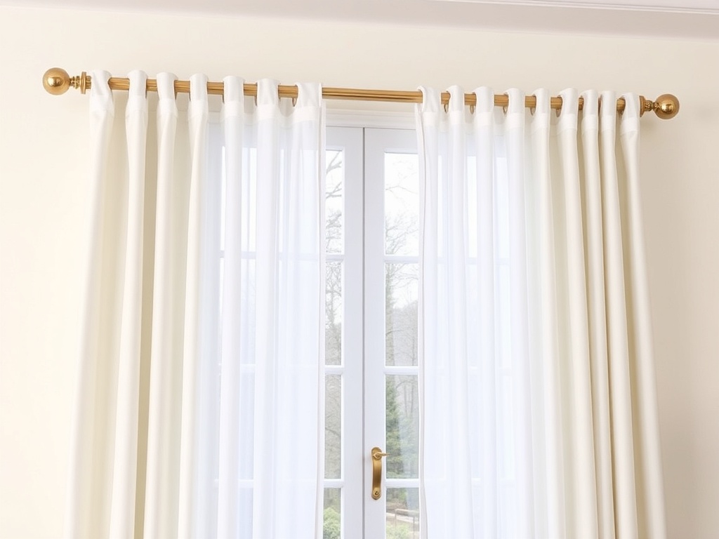 9. Install Gold Curtain Rods