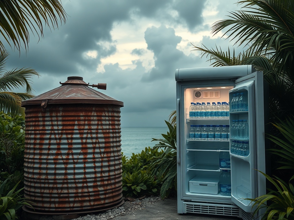 Rainwater Tanks Stand Empty as Bottled Water Arrives