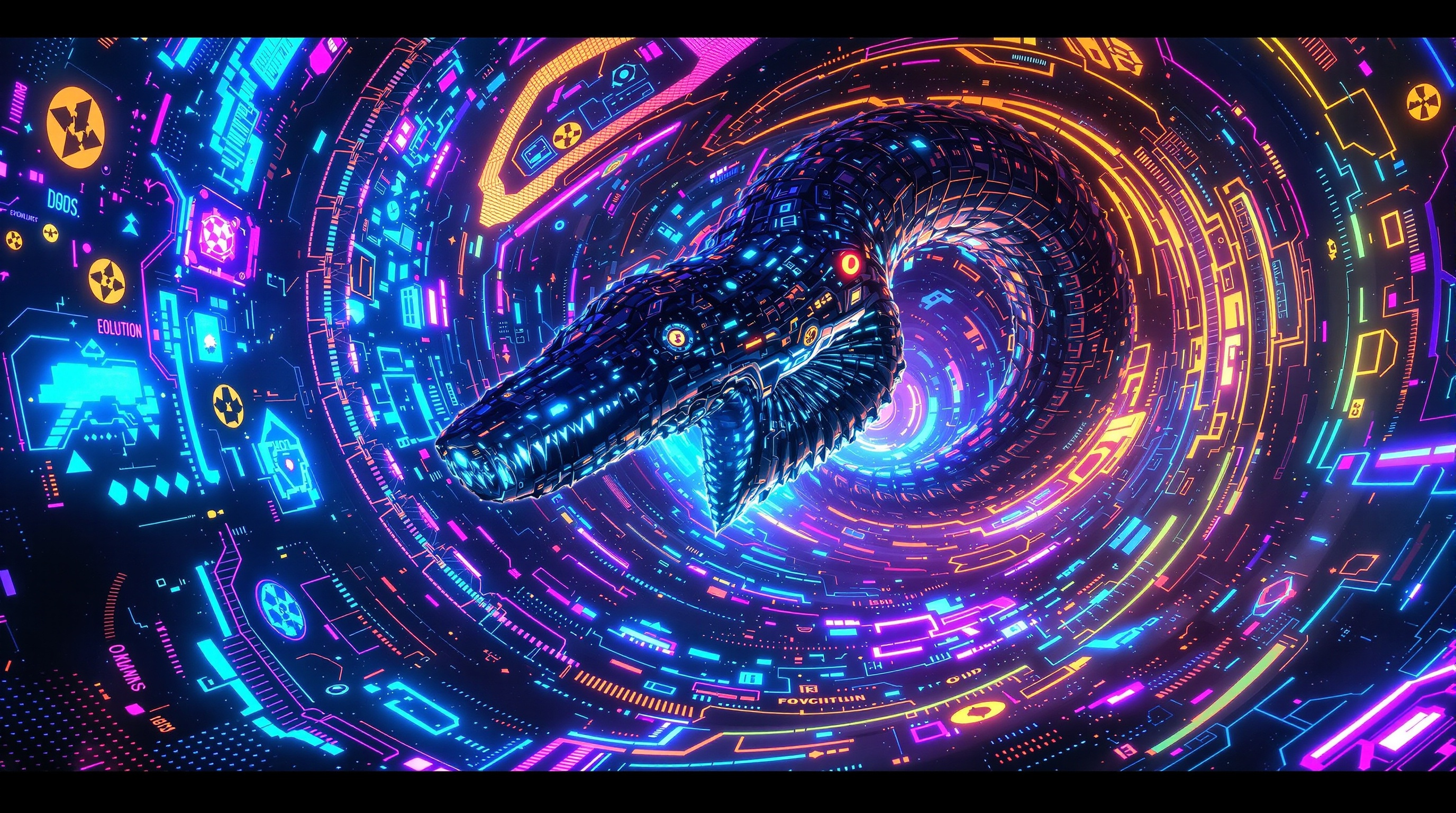 Análisis de THRASHER VR con la anguila cósmica en entornos psicodélicos