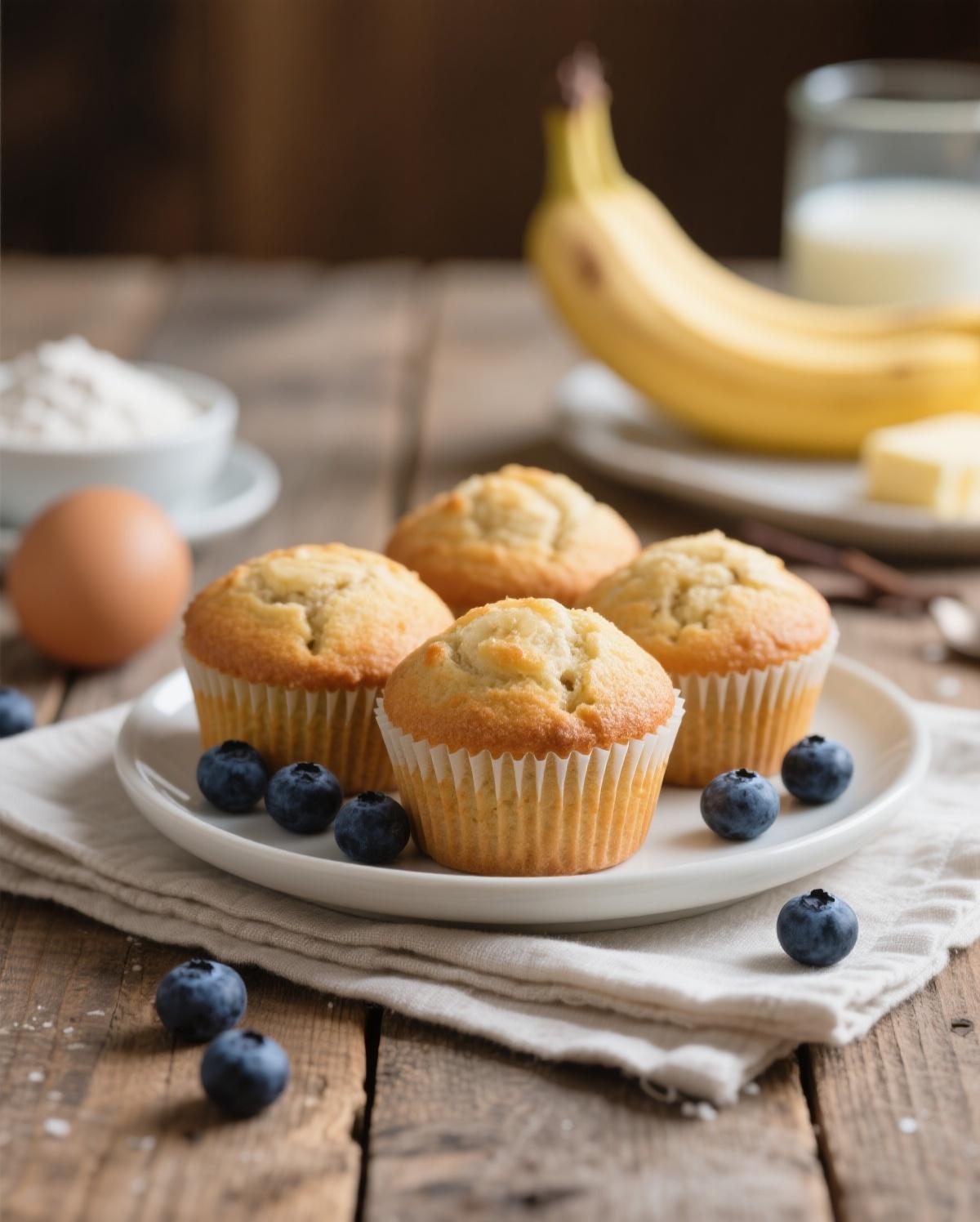 A close-up of a perfect moist banana blueberry muffin crumb