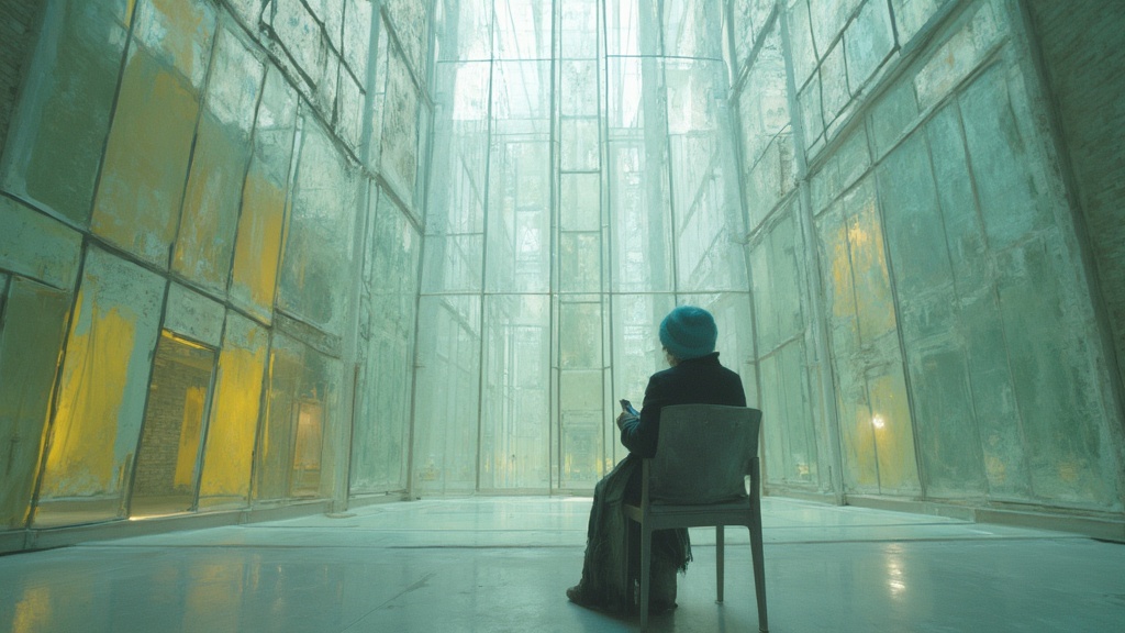 alone-in-a-majestic-art-installation-close-up-shot-y2284b5jh