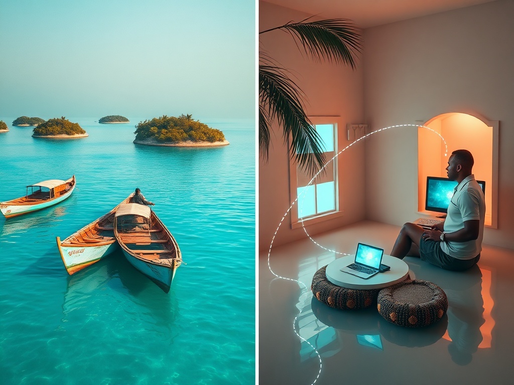 Where Dhoni Boats Connect, Digital Islands Divide