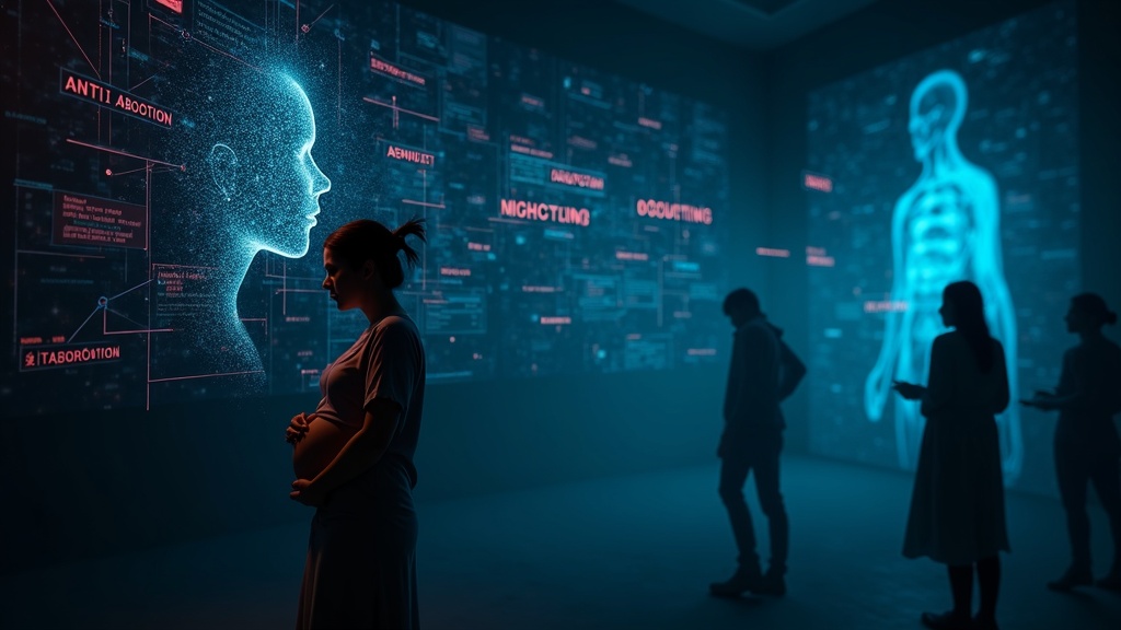 Ilustración conceptual de un cerebro digital procesando información médica, representando el dilema de la Campaign for Accountability sobre la IA.