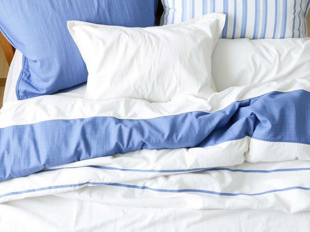 13. Use Blue and White Bedding