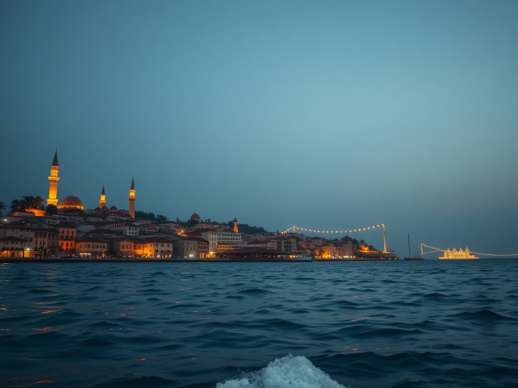 Malé's Dense Skyline and the Distant Glow of Resort Islands